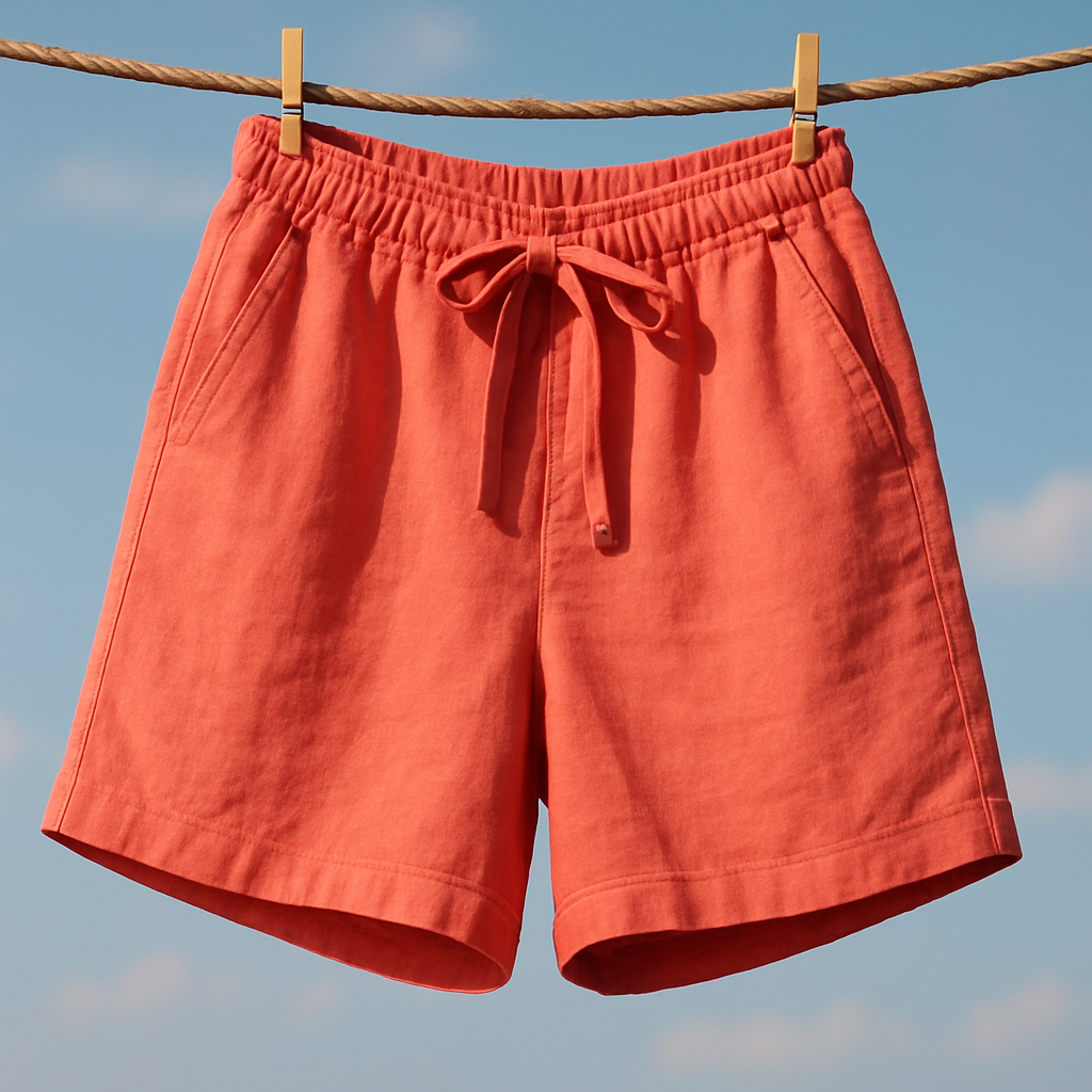 Coral Linen Shorts - coral summer