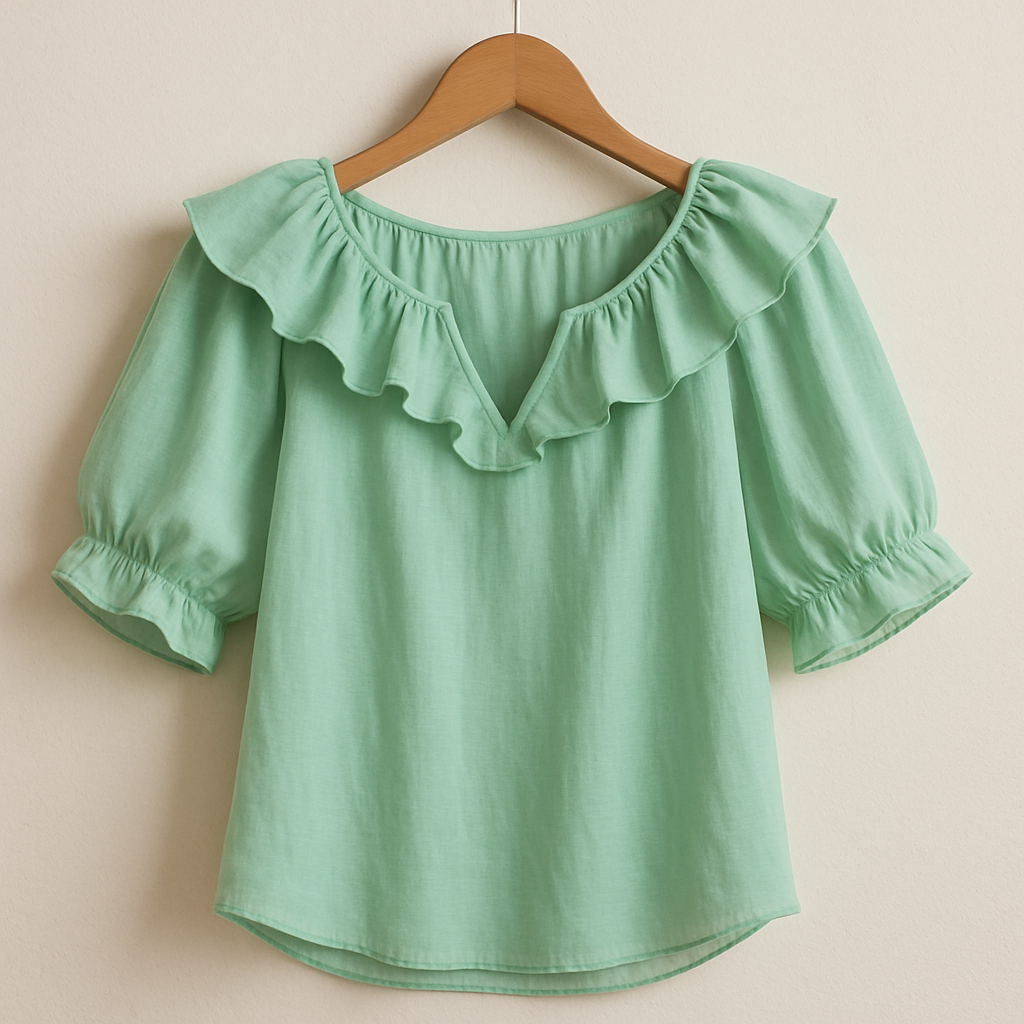 Mint Ruffle Blouse - mint ruffled