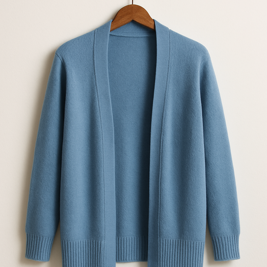 Frost Blue Cardigan - blue open front