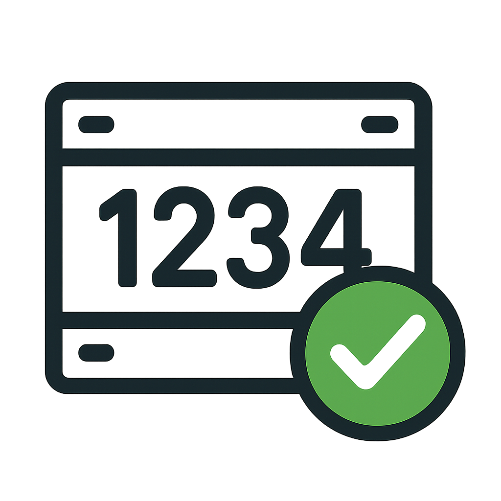 Running bib with checkmark