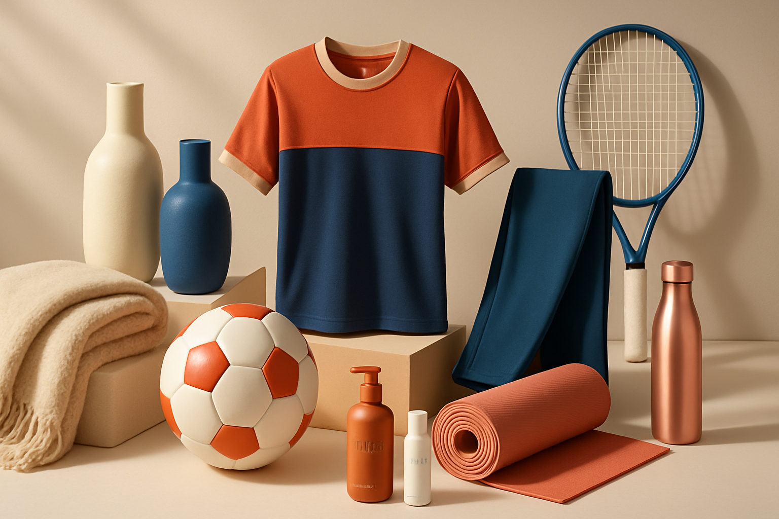 Assortment of luxury sporting goods, clothing, care products, and home goods from Medley Smiles