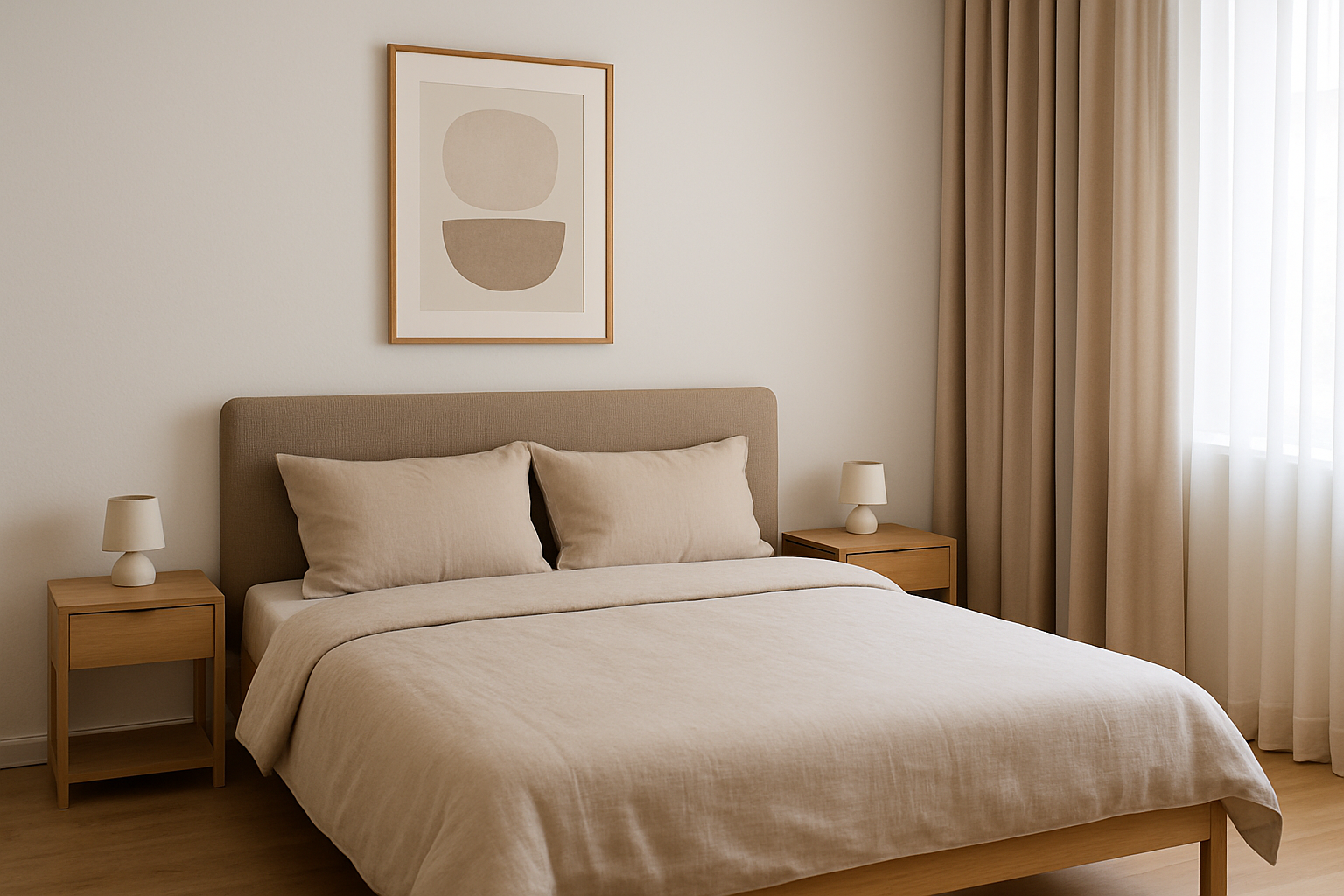 Illustrative linen bedroom