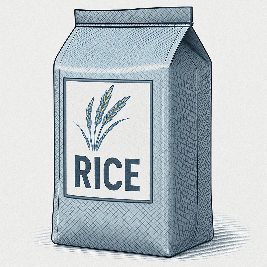 Printed rice bag packaging