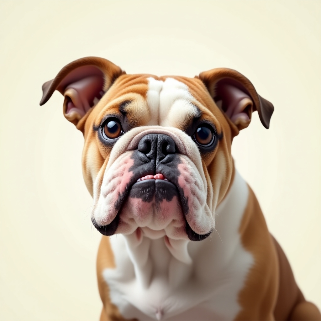 A bulldog with a dramatic, skeptical expression, eyes wide and head cocked, as if judging something off-camera. Meme-style impact caption at the bottom.