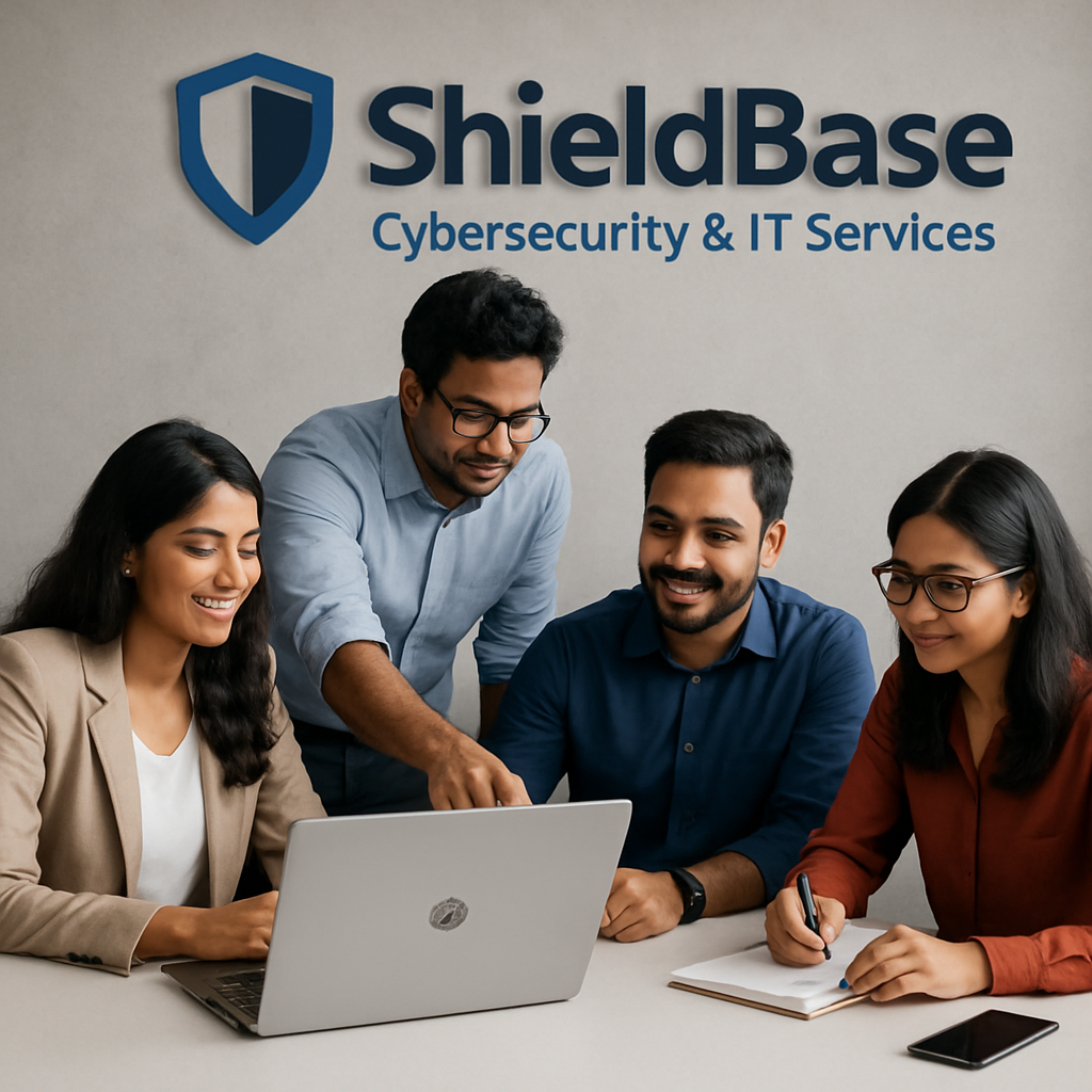 ShieldBase Solutions team collaborating in office