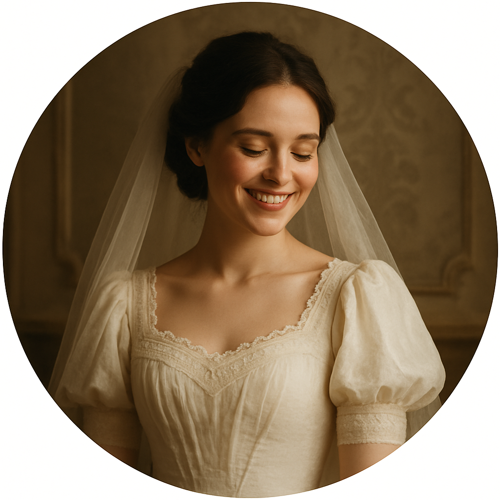 Emma, smiling bride