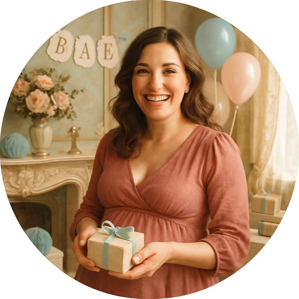 Sarah, at her baby shower
