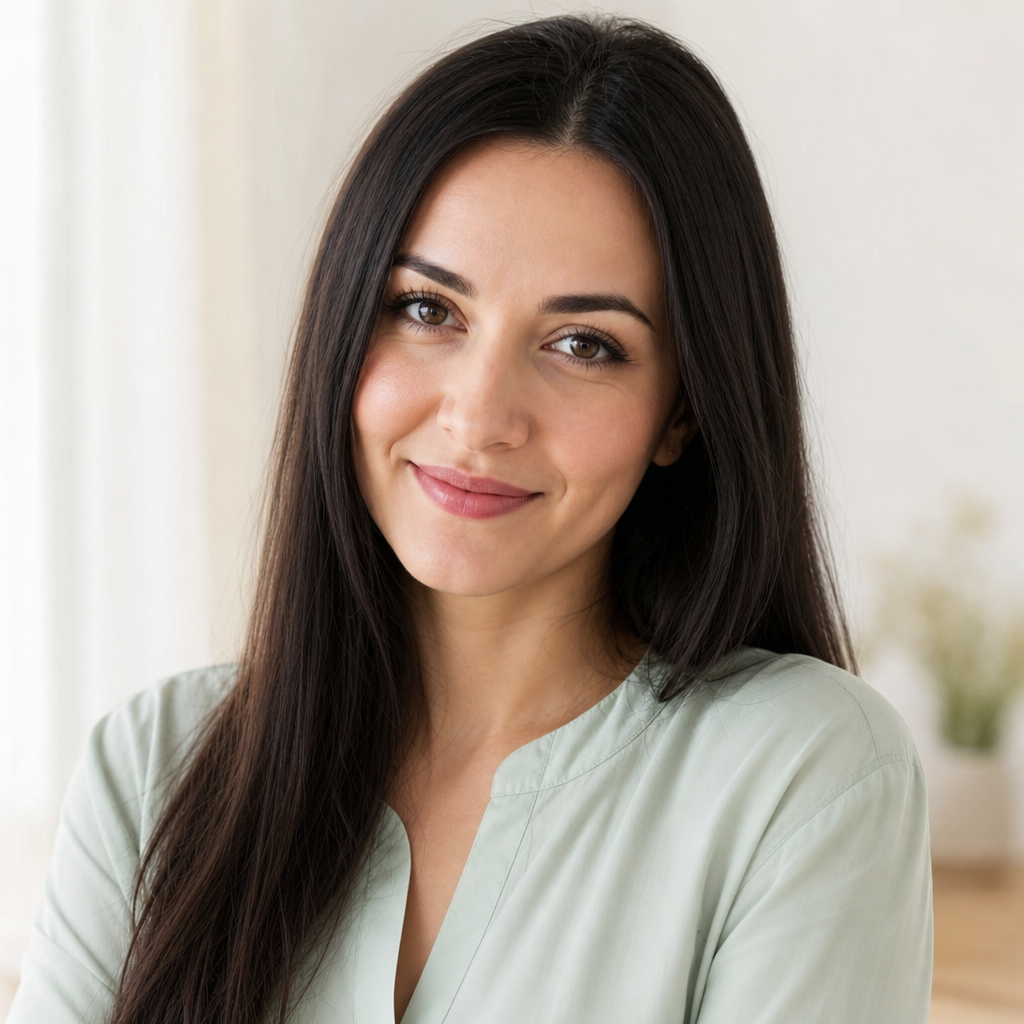Portrait of Yuliia Tkachenko, apartment buyer with family in Kyiv