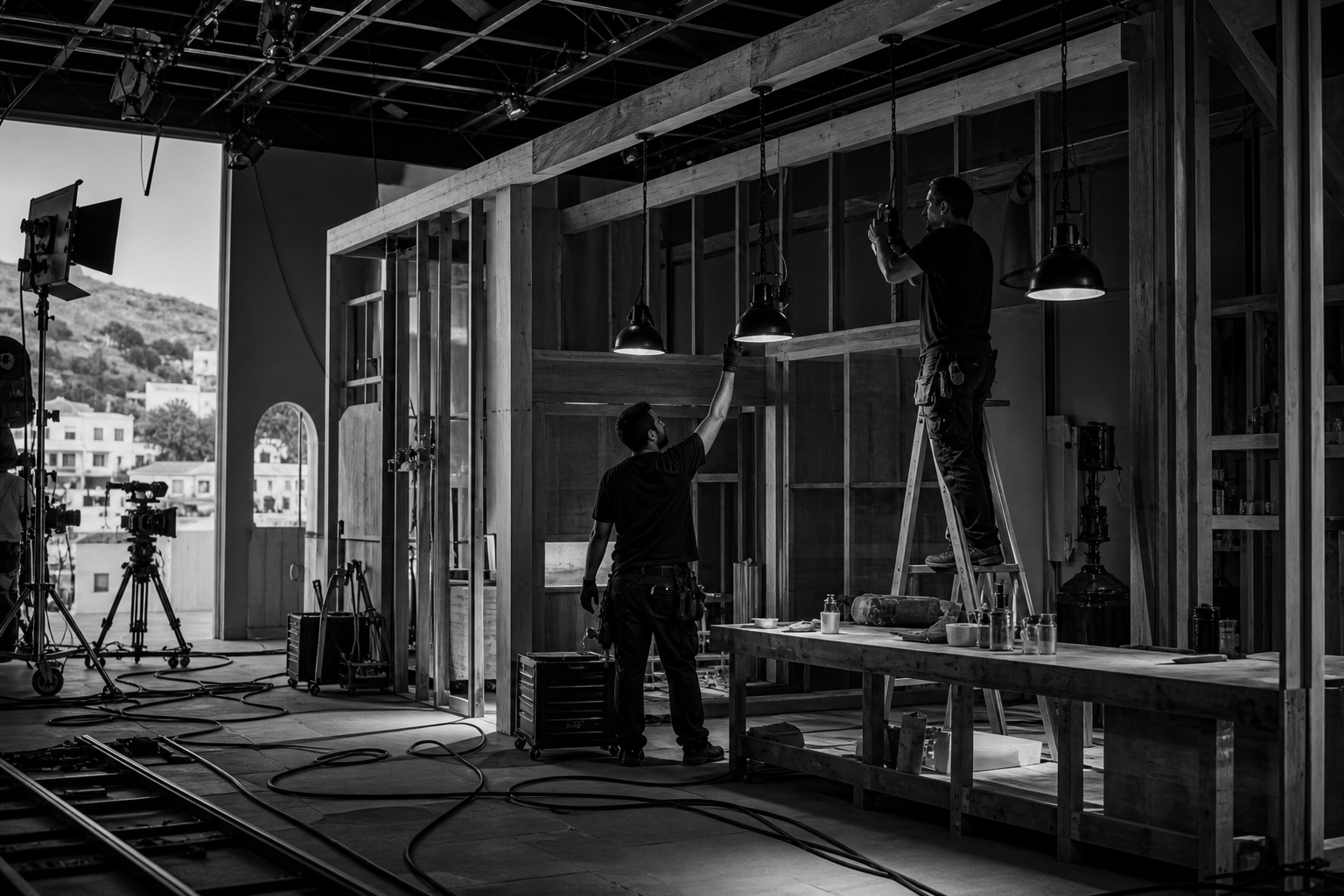 Behind-the-scenes production image for Workshop Interior Build