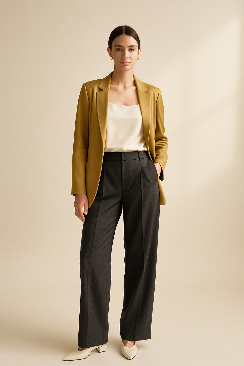 Minimal fashion editorial with soft studio light