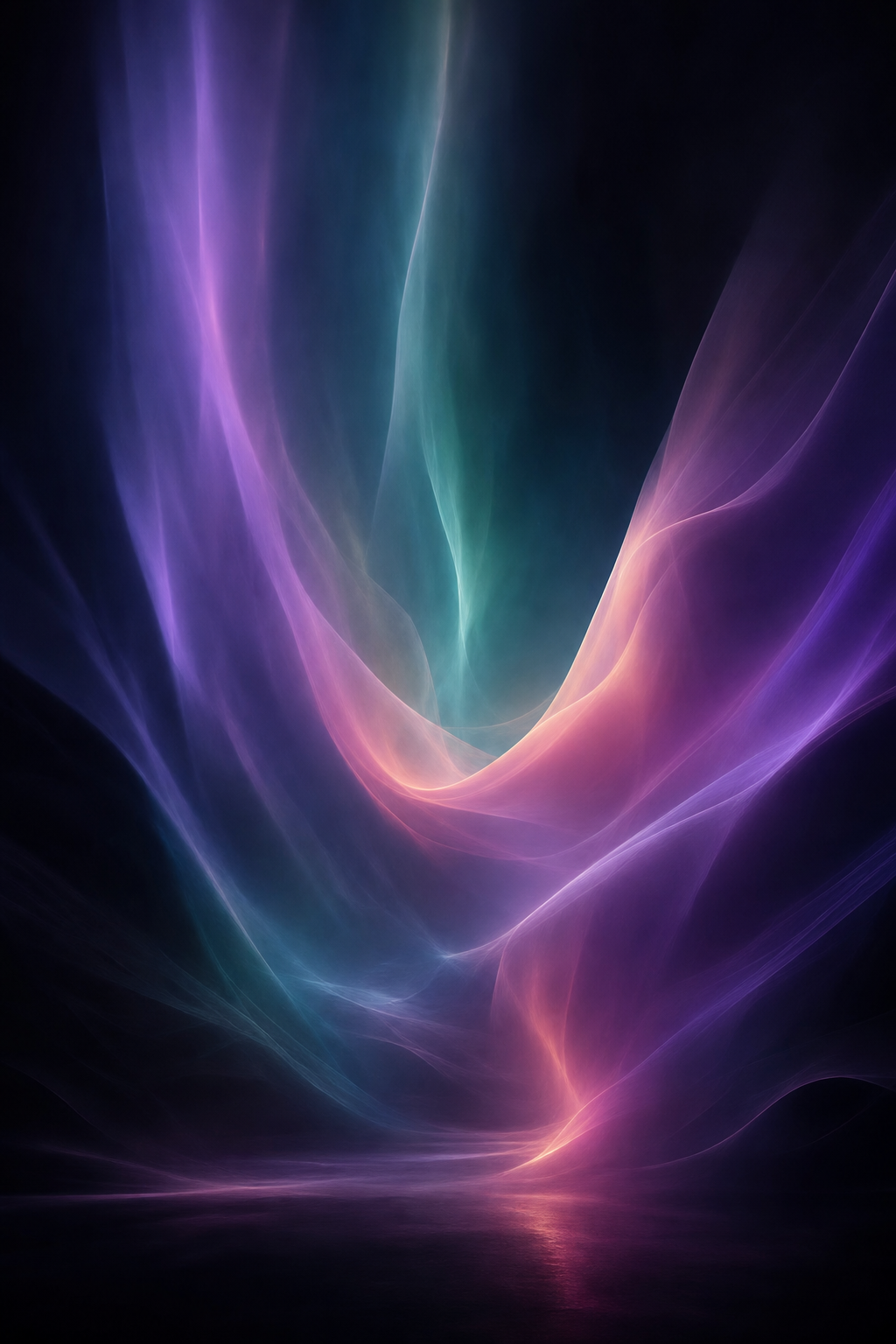 Aurora Residue by Elara Voss, ethereal digital gradients with iridescent atmospheric glow