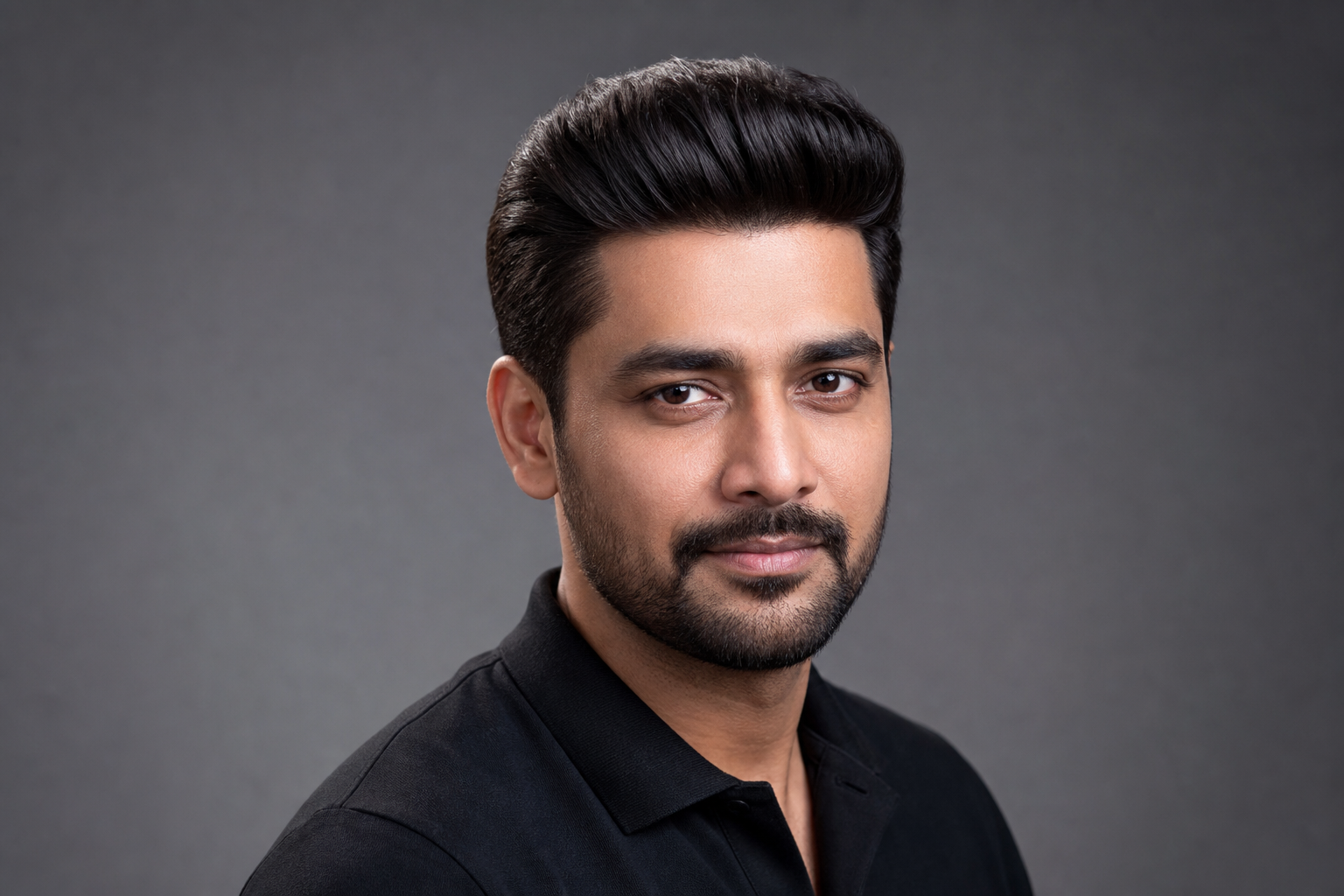 After result portrait showing dense natural hairline, clean temple blend, and confident expression