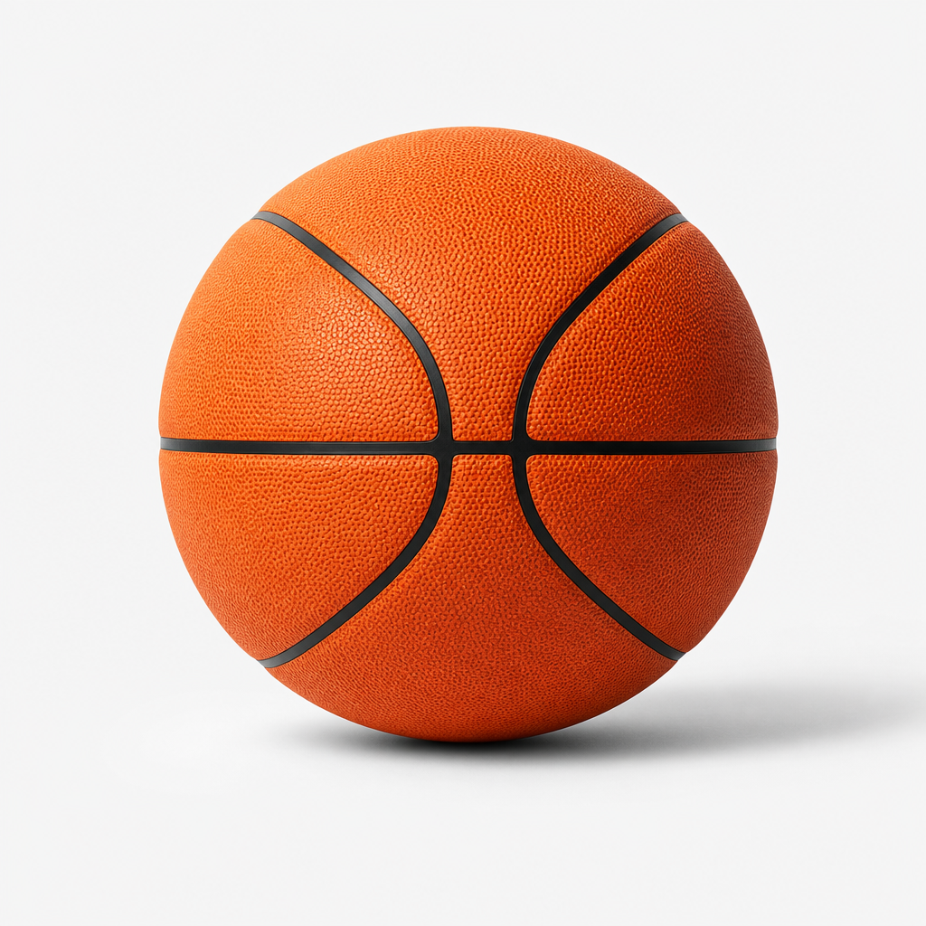 Orange textured basketball with black channels