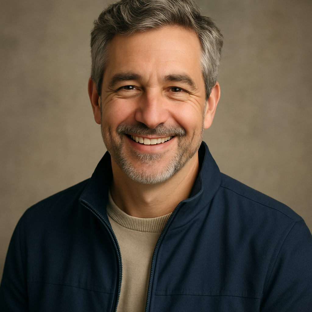 Friendly man with salt-and-pepper hair and warm smile