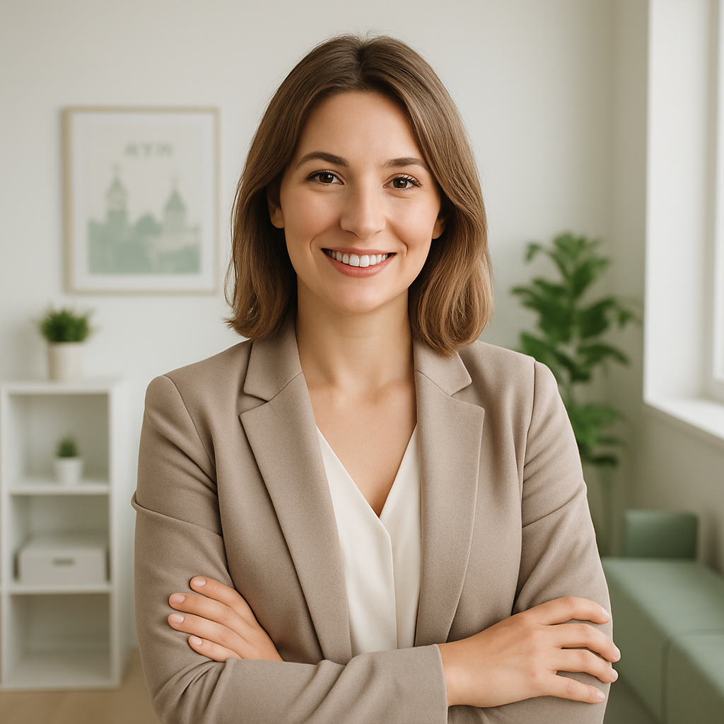 Portrait of Olha Melnyk, Kyiv real estate agent