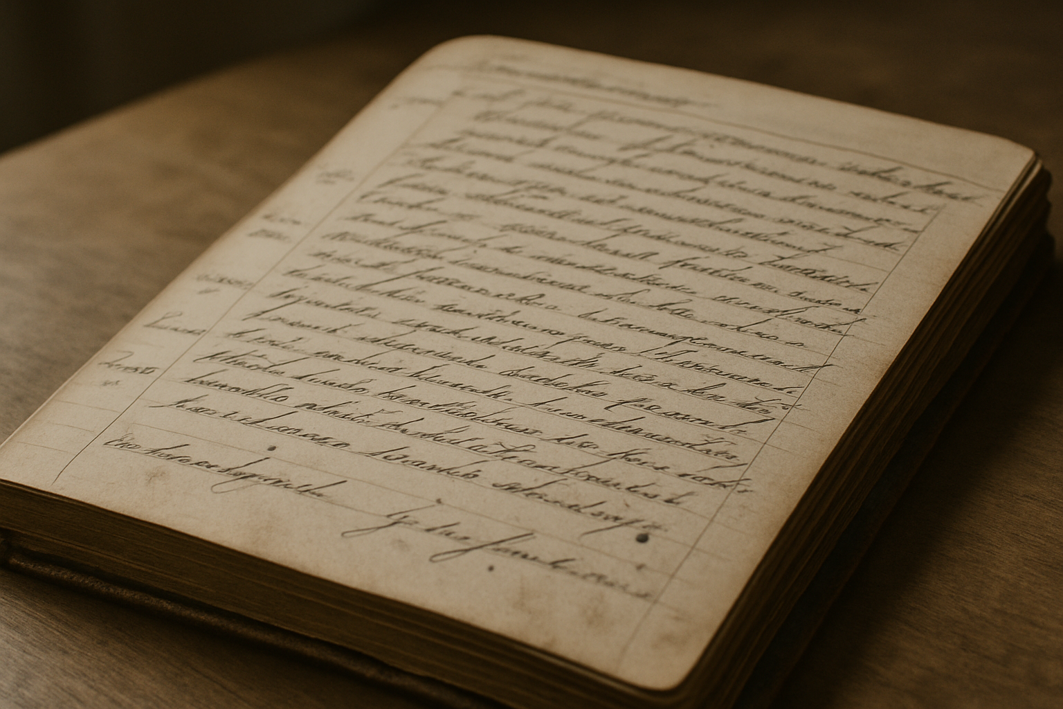 Open weathered logbook page with slanted handwritten coastal observations and ink blot marks