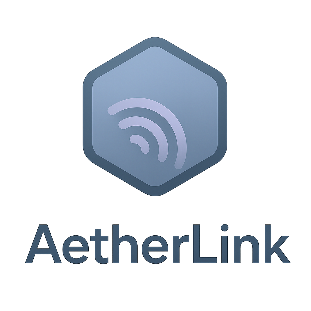 AetherLink monochrome tech mark