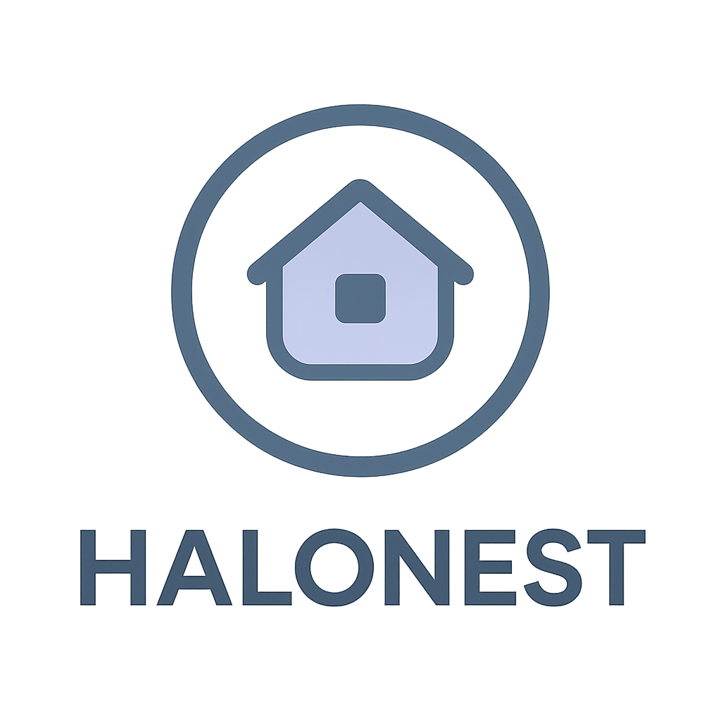 HaloNest monochrome tech mark