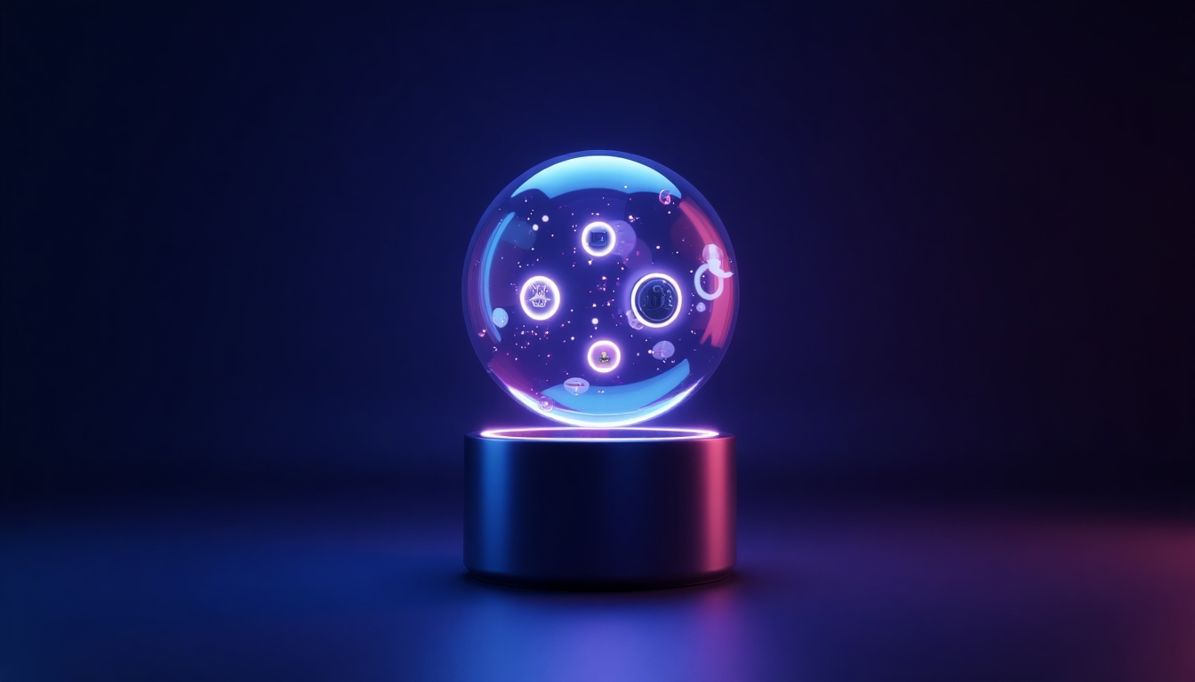 NovaSphere control sphere with floating smart device icons