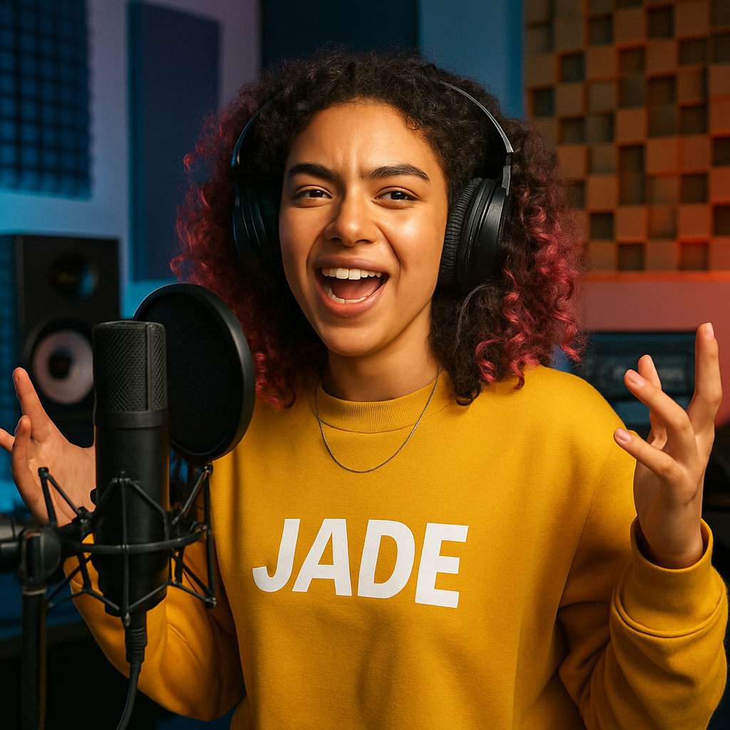 Artist Jade in studio