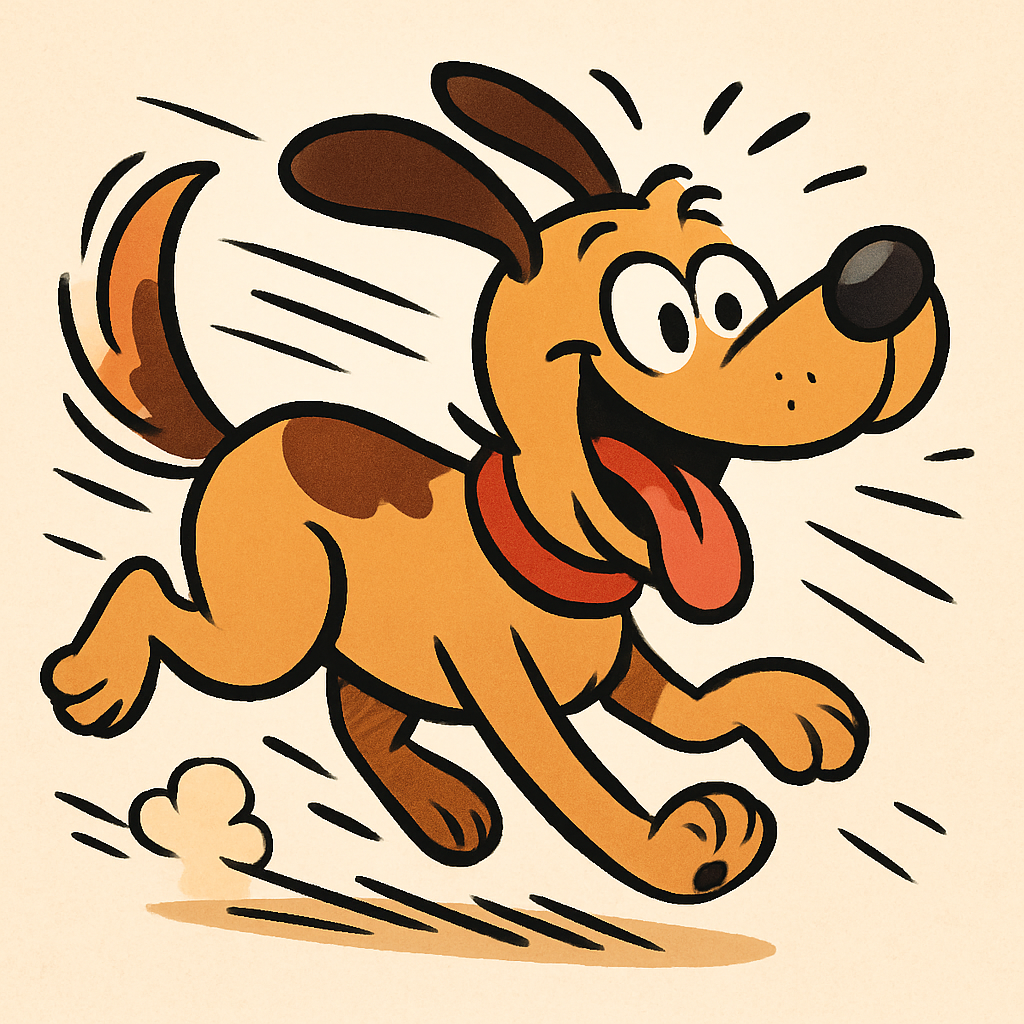 Dog running with zoomies