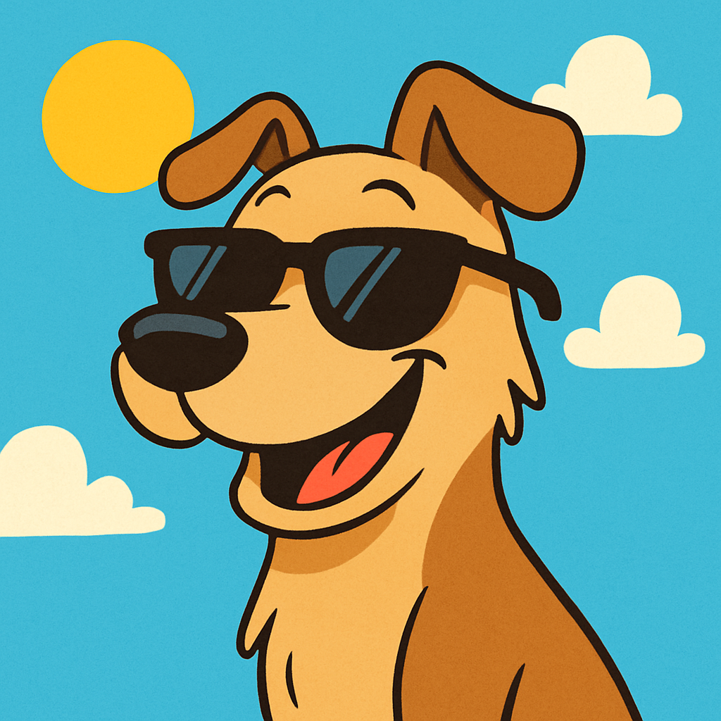 Cool dog with sunglasses