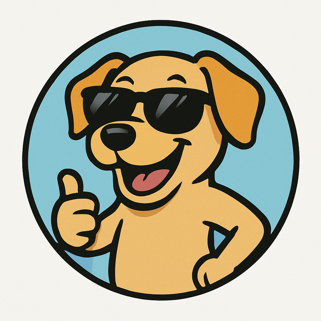 Cartoon dog with sunglasses