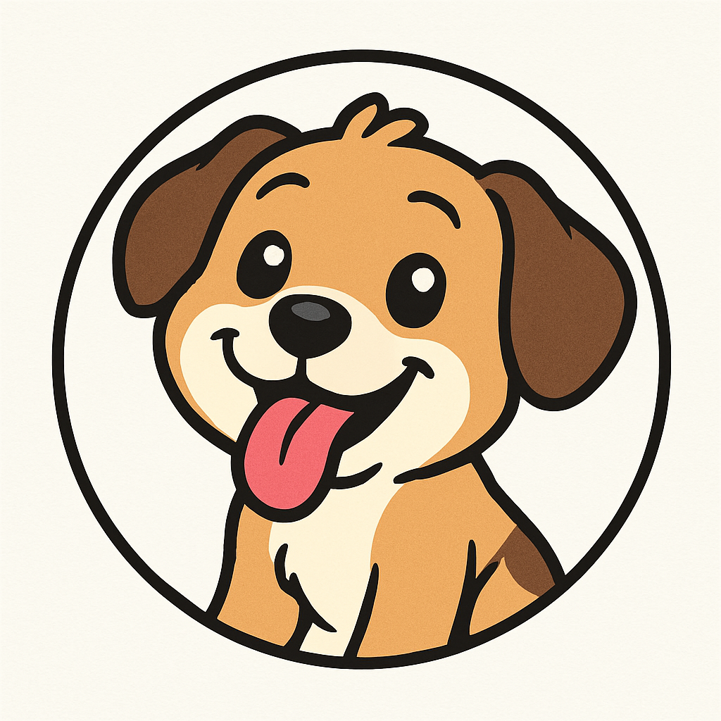 Cartoon puppy with a tongue out