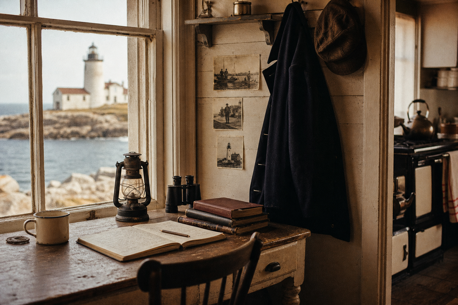 Life at the Station archival lighthouse photograph