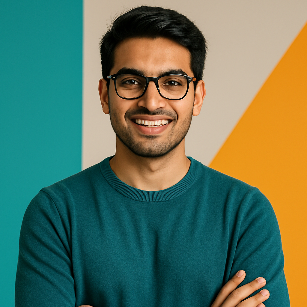 Ali Raza, young Pakistani man with glasses, smiling