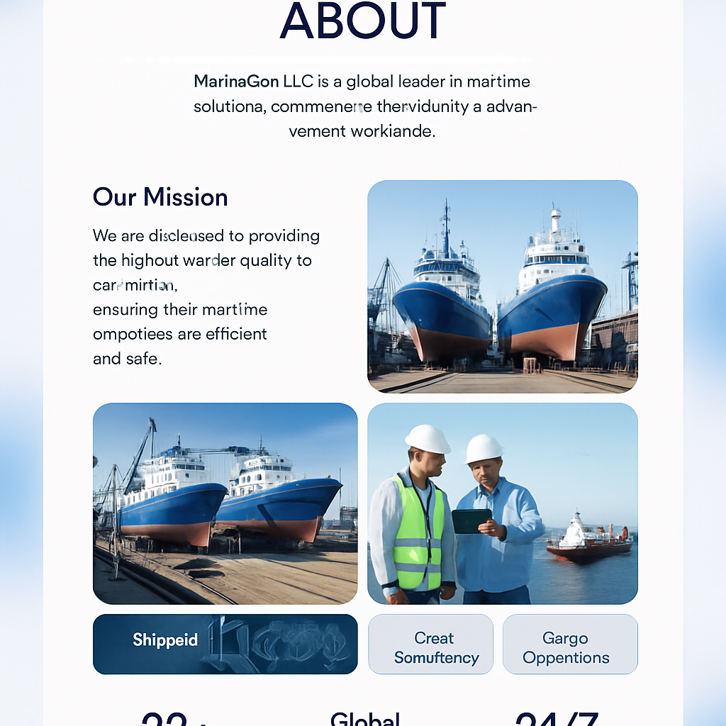 Modern shipyard with blue and white vessels under repair