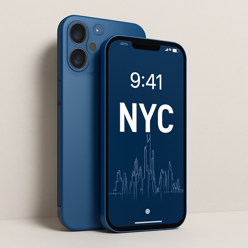 Blue smartphone with modern design