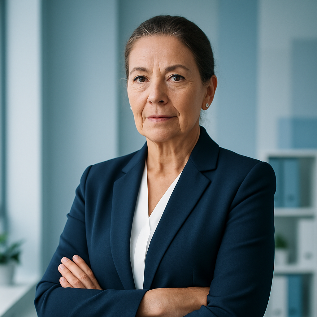 Portrait of Dr. Evelyn Hart, Chief Operating Officer