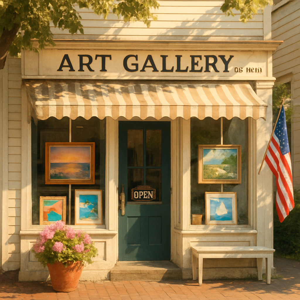 Charming art gallery storefront in Sag Harbor
