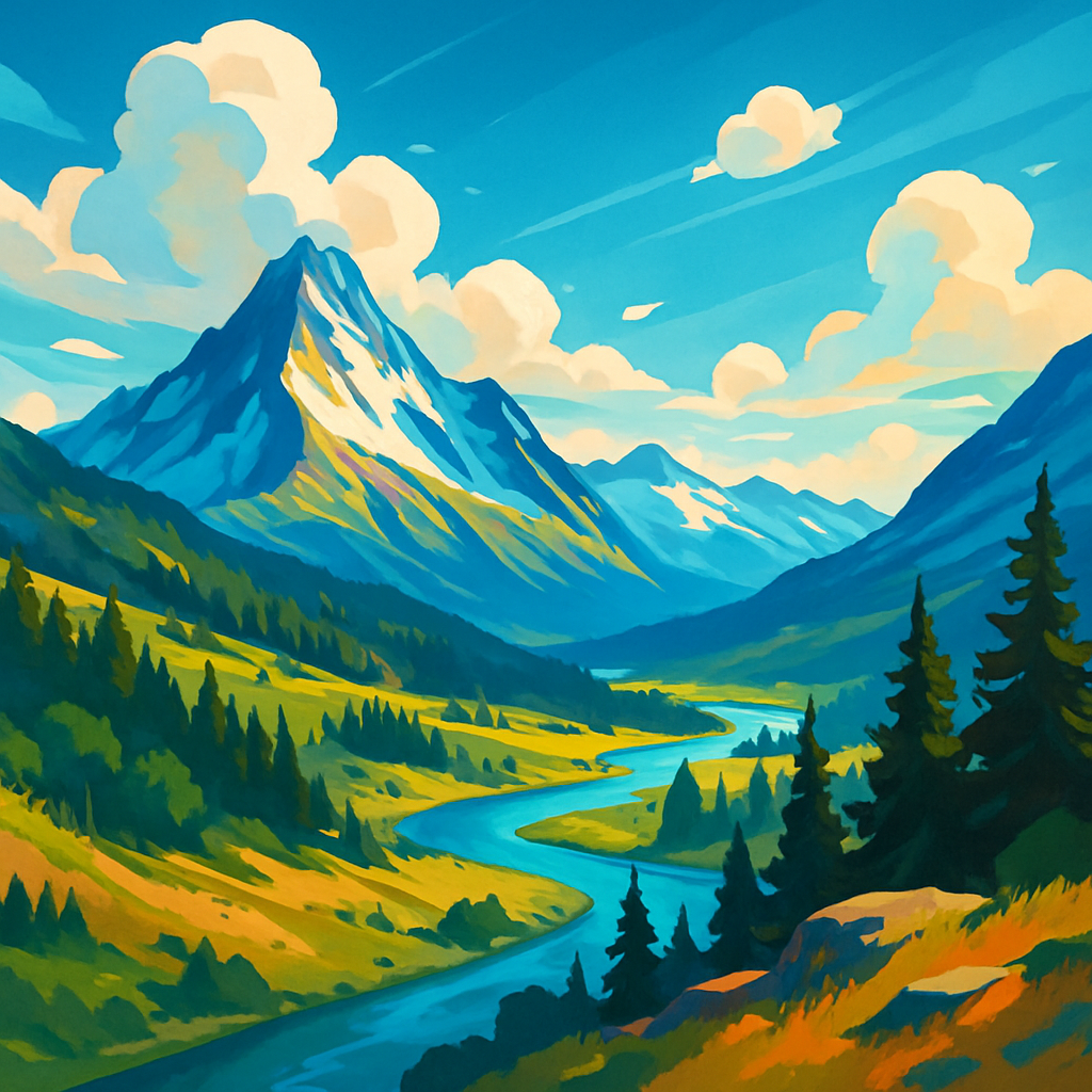 Scenic mountain landscape, inspiring wanderlust