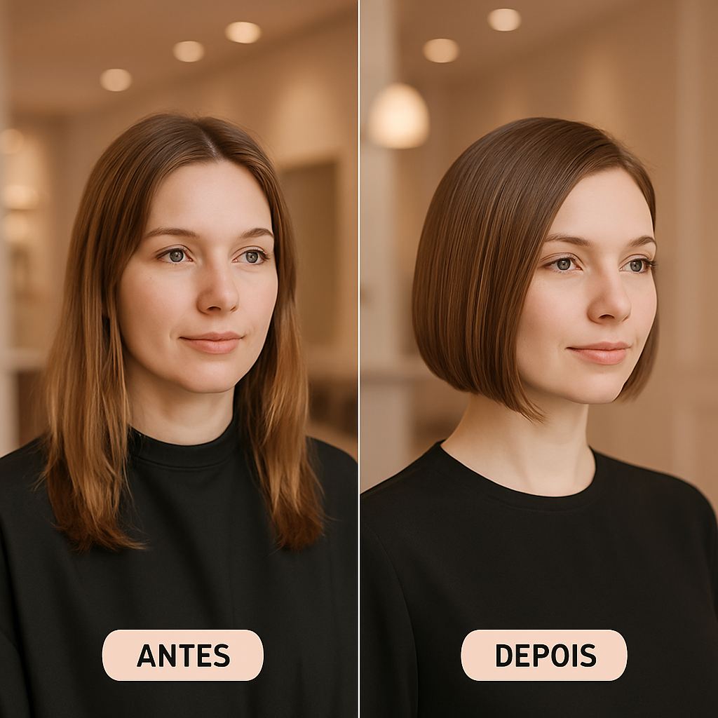 Transformação de corte feminino – antes e depois