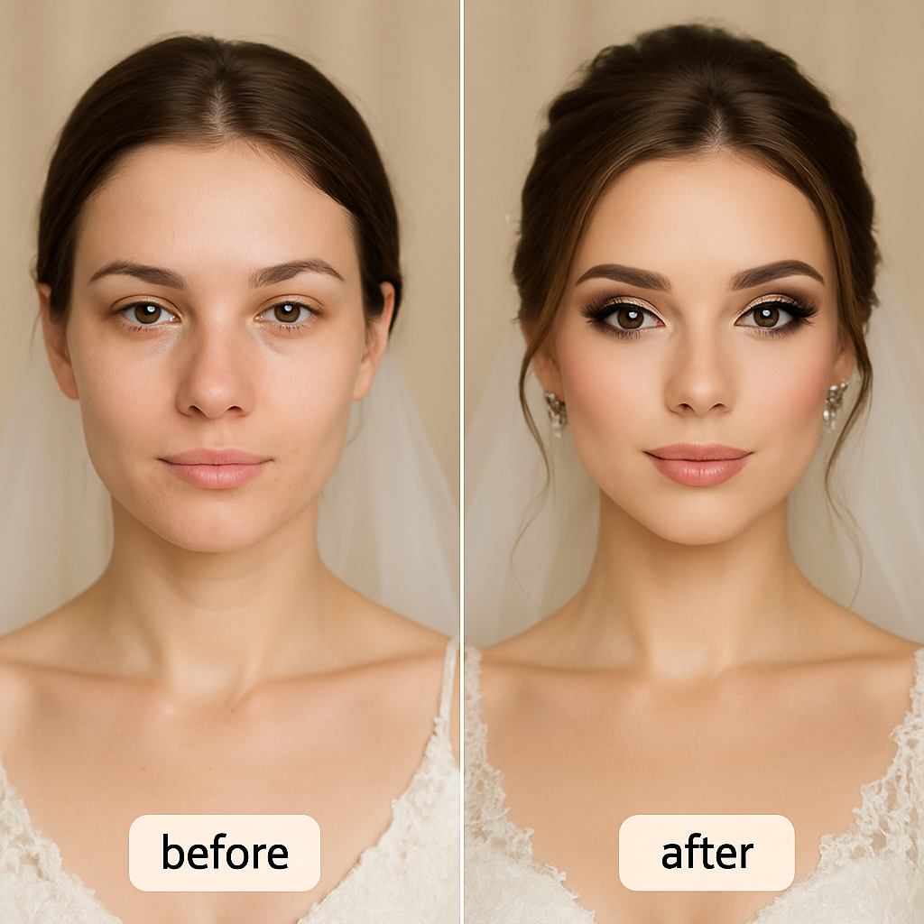 Maquiagem de noiva – antes e depois