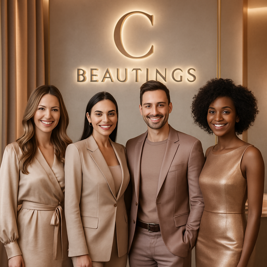 Equipe de especialistas de beleza da C Beautings sorrindo