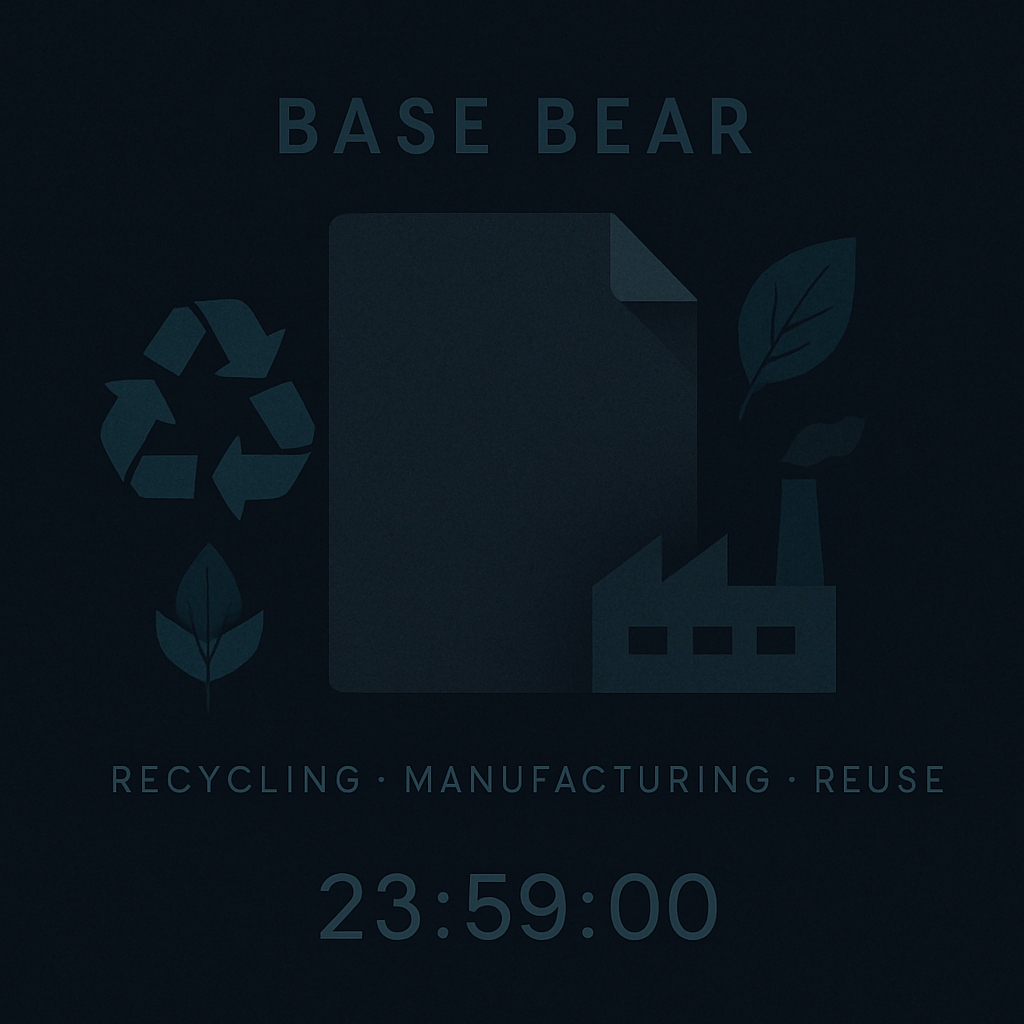 soft recycled paper texture with green leaves and minimalist eco manufacturing motifs