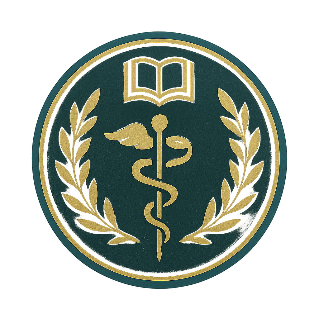 Logo vert pétrole et doré de Pacific Health University
