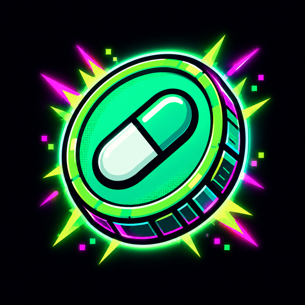 Small neon chip icon inside the Pump.fun button