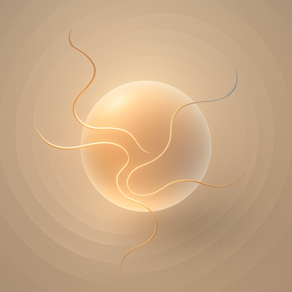 Abstract wellness orb with flowing energy lines