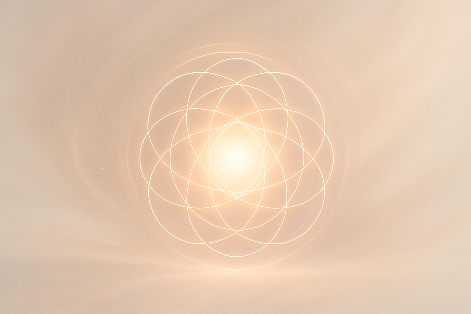 Abstract luminous energy orb with flowing sacred geometry
