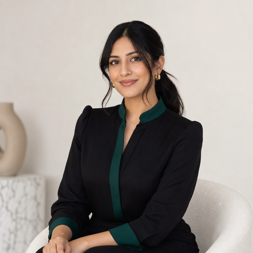 Portrait of Priya Shah, Founder at Atelier Lune.