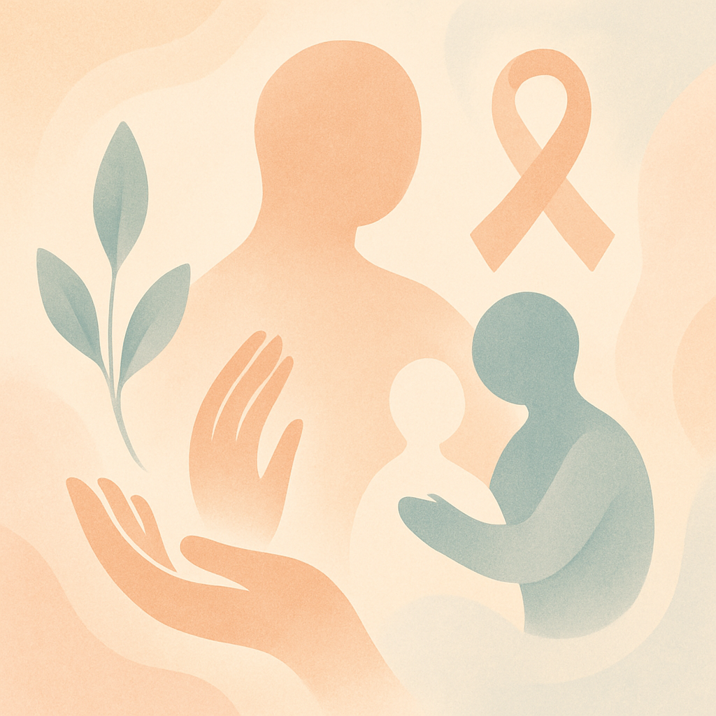 Gentle abstract medical illustration representing oncology care