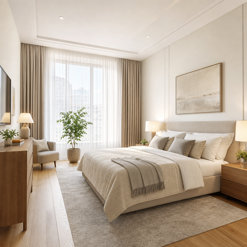 Elegant apartment in a prestigious location bedroom view