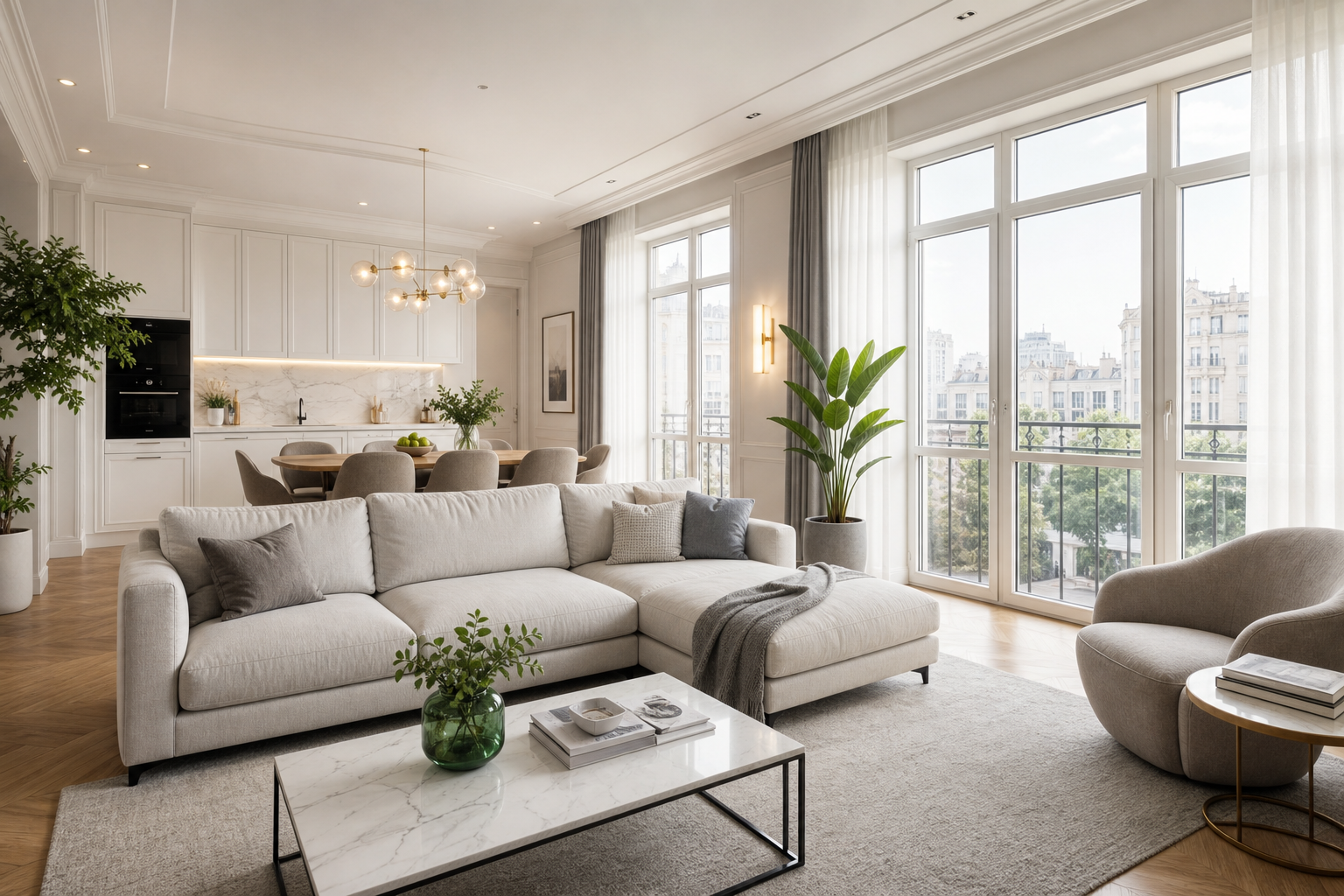Elegant apartment in a prestigious location living room view