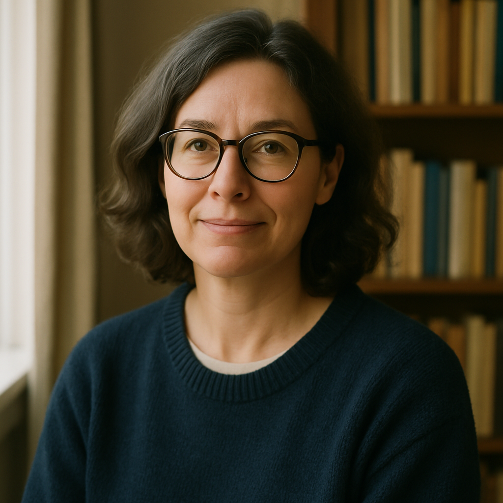 Book lover with glasses and a gentle smile