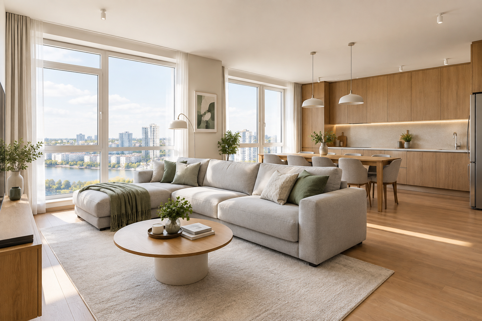 Contemporary open-plan apartment in Obolon