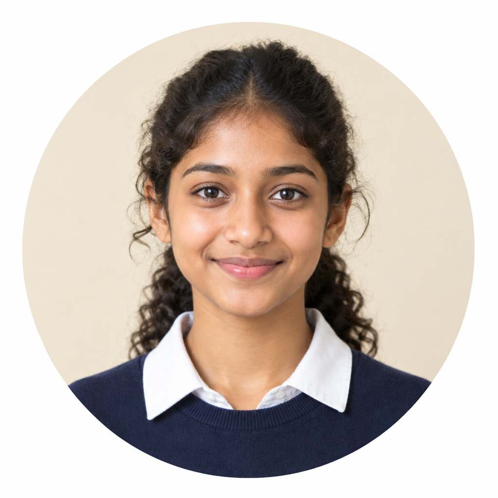 Photographic avatar headshot of Aisha, a female secondary-school physics student